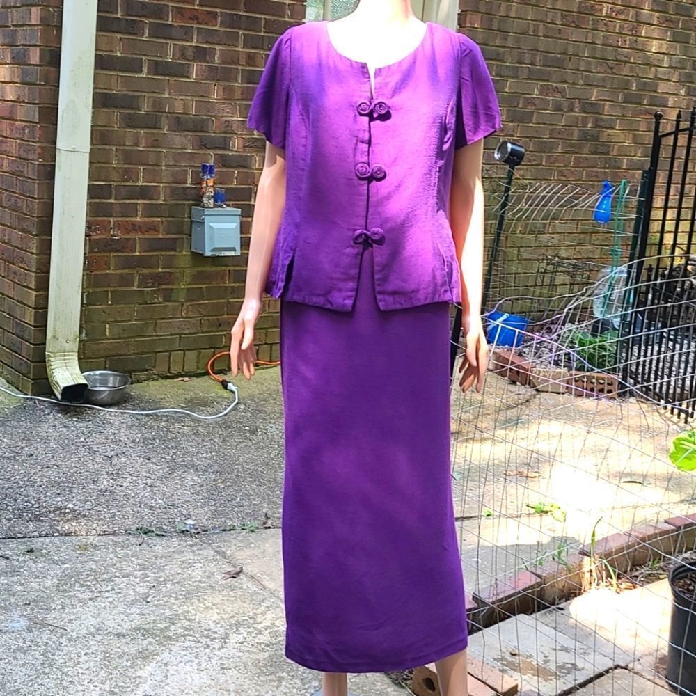 Vintage Purple Skirt Suit Set